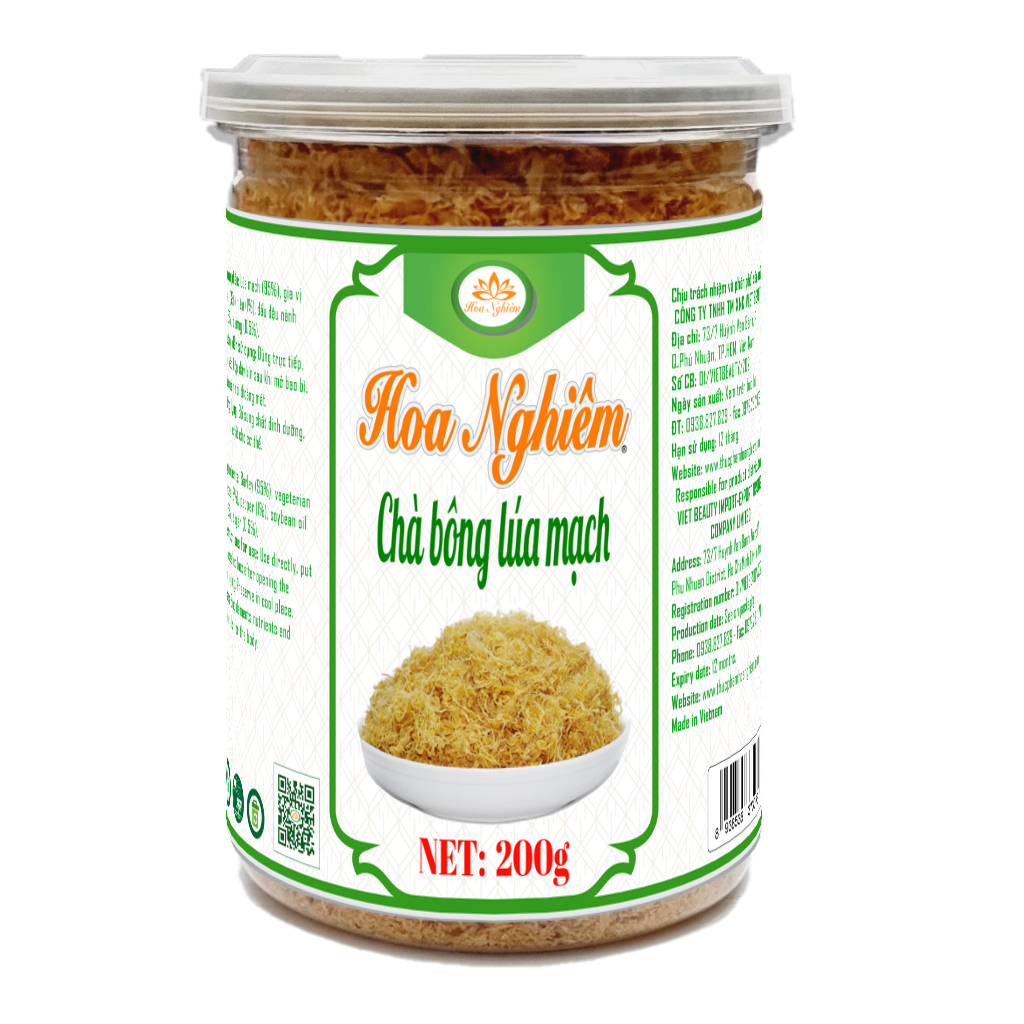 Chà bông Lúa Mạch Chay Hoa Nghiêm 200gr. date mới liên tục