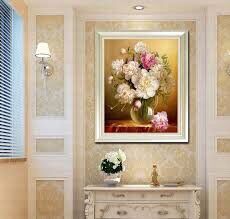 [HCM]Tranh thêu chữ thập bình hoa hh0814 kt 62x80cm