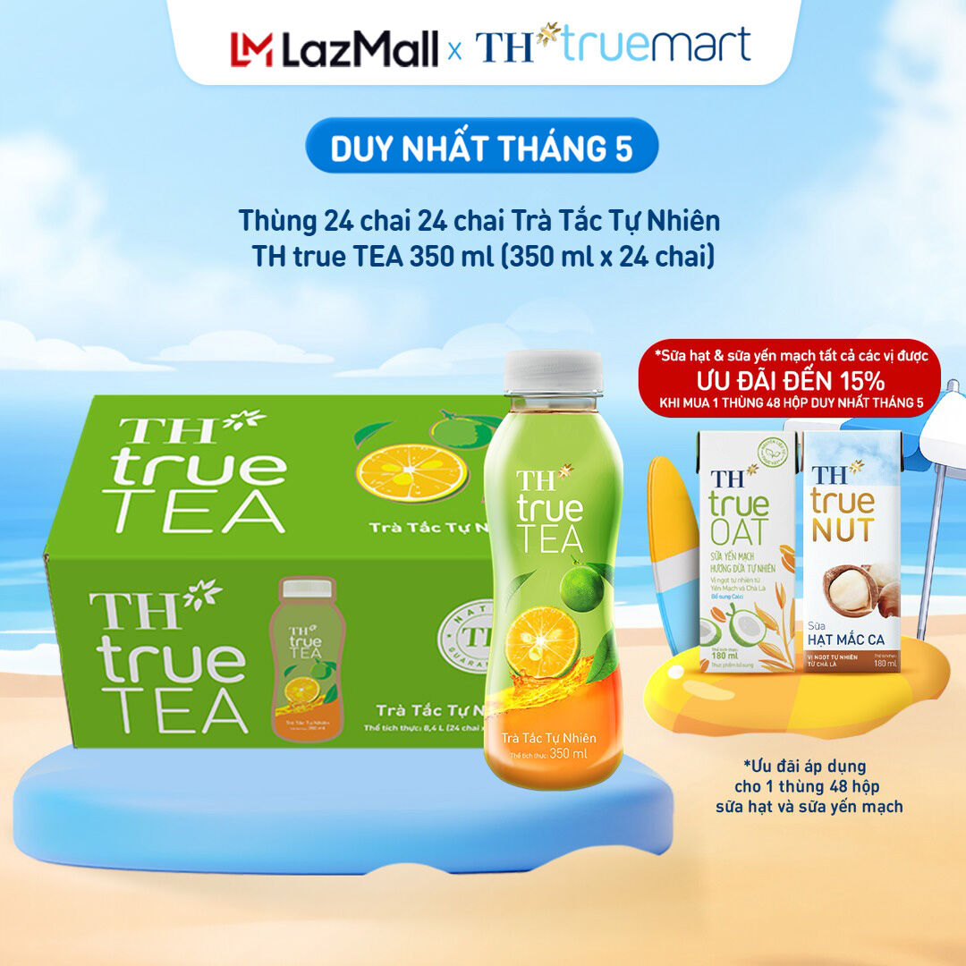 Thùng 24 chai Trà Tắc Tự Nhiên TH true TEA 350 ml
