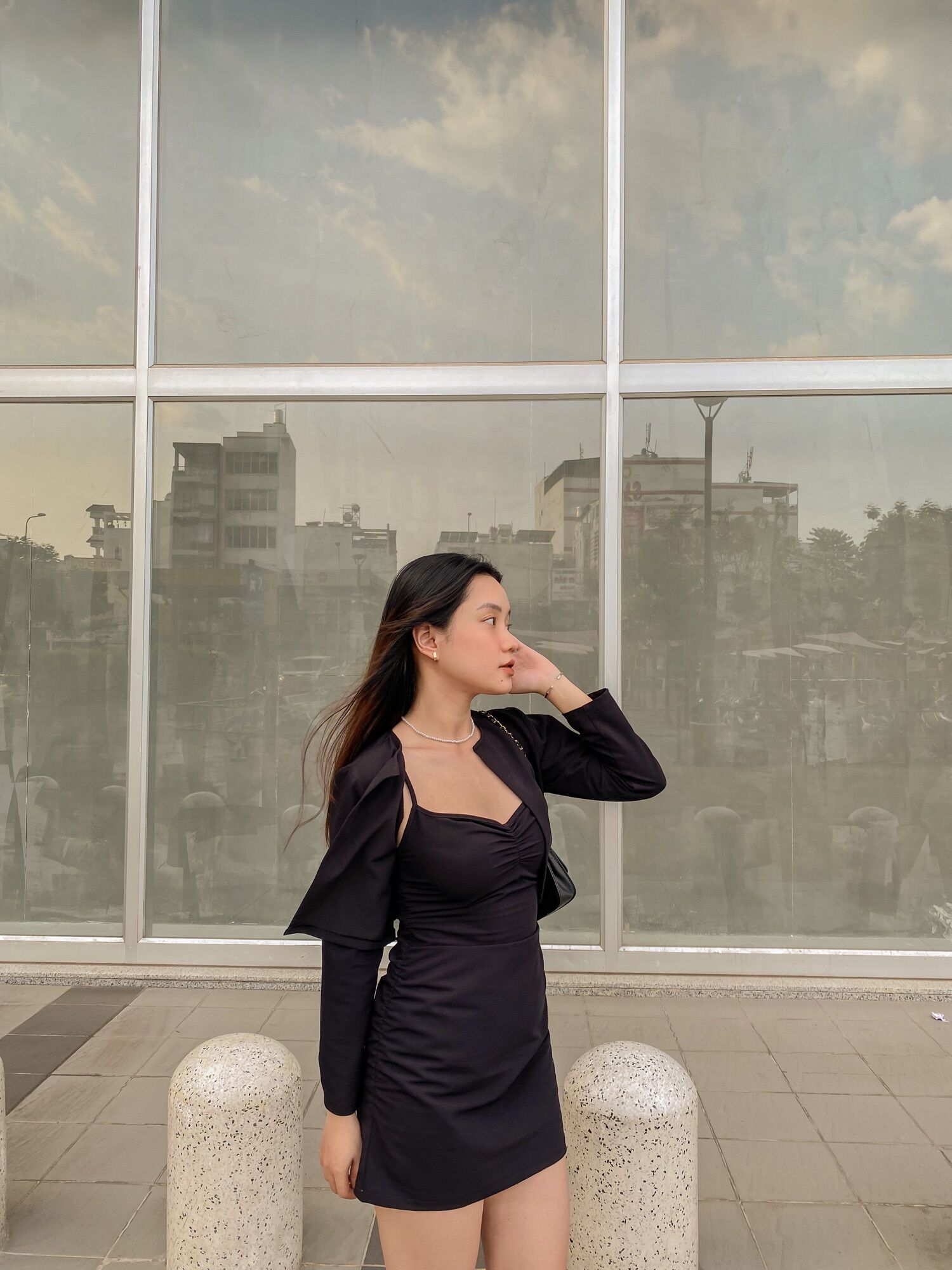 Set Đầm 2 Dây Kèm Áo Khoác_ Mona Set