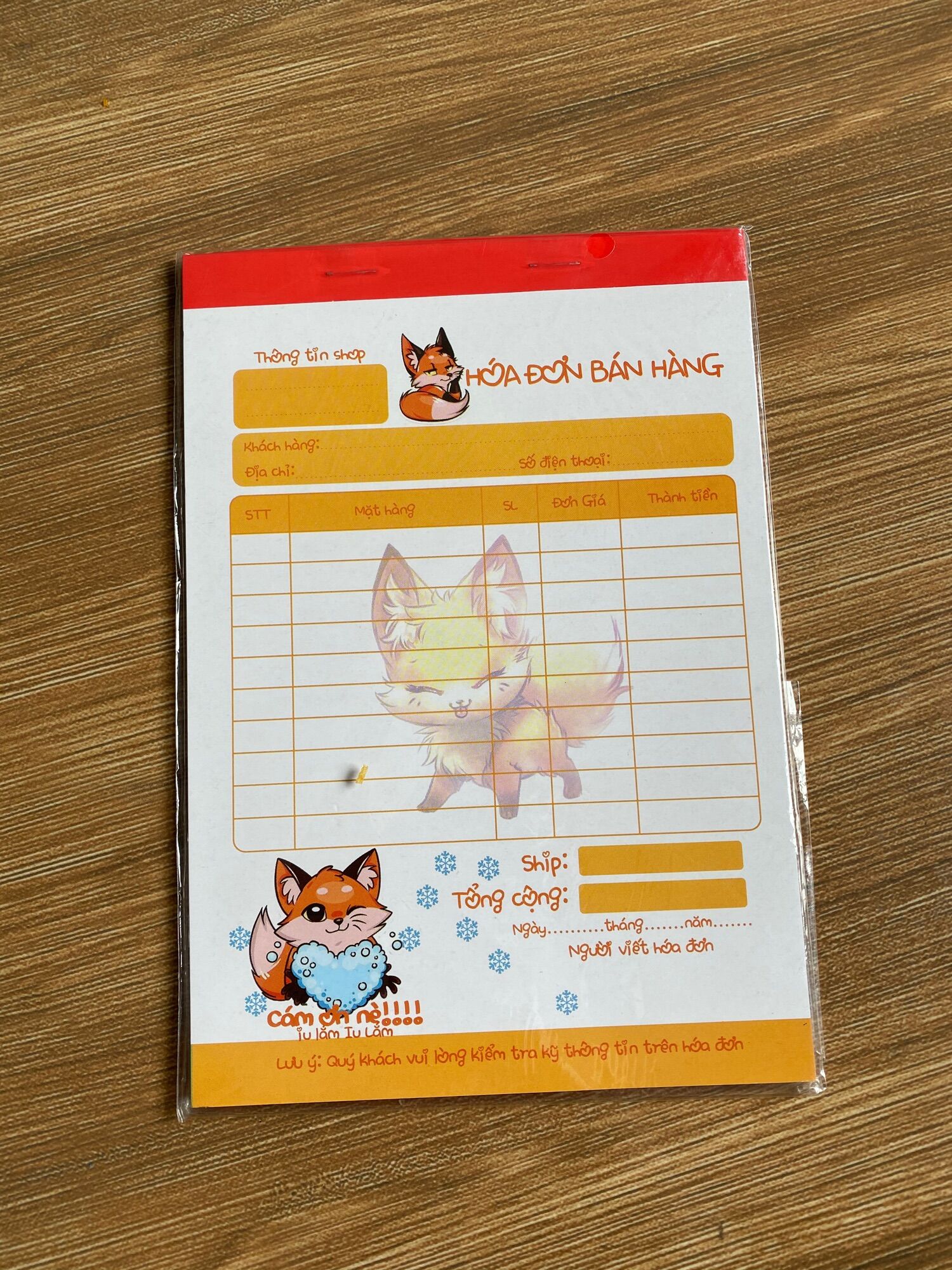[HCM]Hoá Đơn Hoạt Hình 2Liên