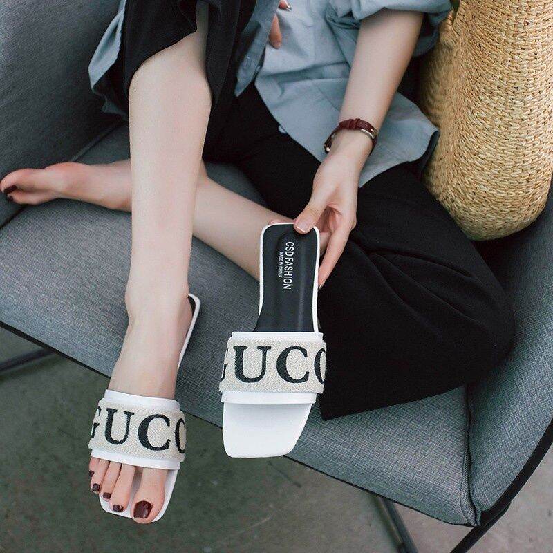 Thương Mại Nước Ngoài Kích Thước Lớn Retro Hàn Quốc Dép Nữ Thời Trang Mùa