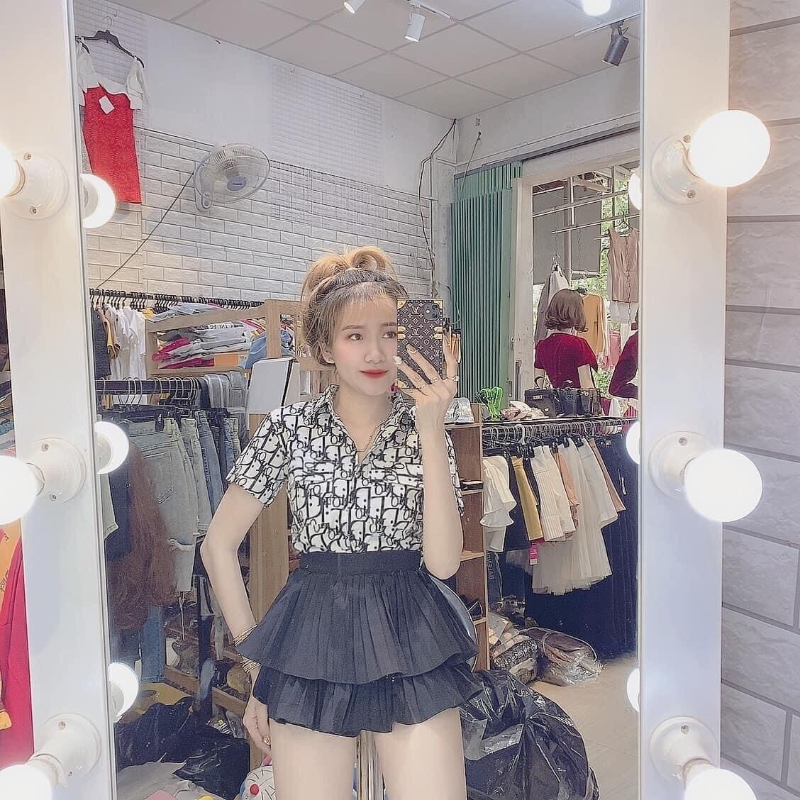 [ SET RỜI ]sơmi dior. đen tay con mix quần ngố thun