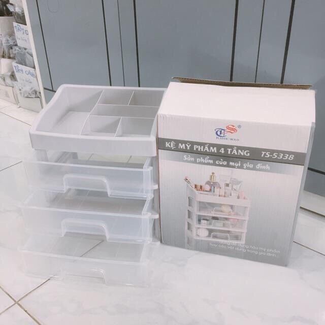Tủ nhựa đựng mỹ phẩm 4 tầng