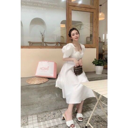 55-90kg Bigsize ĐẦM NƠ VAI (Có mút ngực)