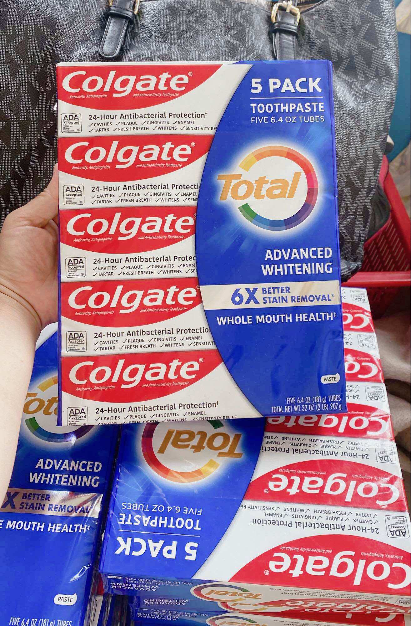 Combo 2 cây kem đánh răng Mỹ Colgate total advanced whitening 181g