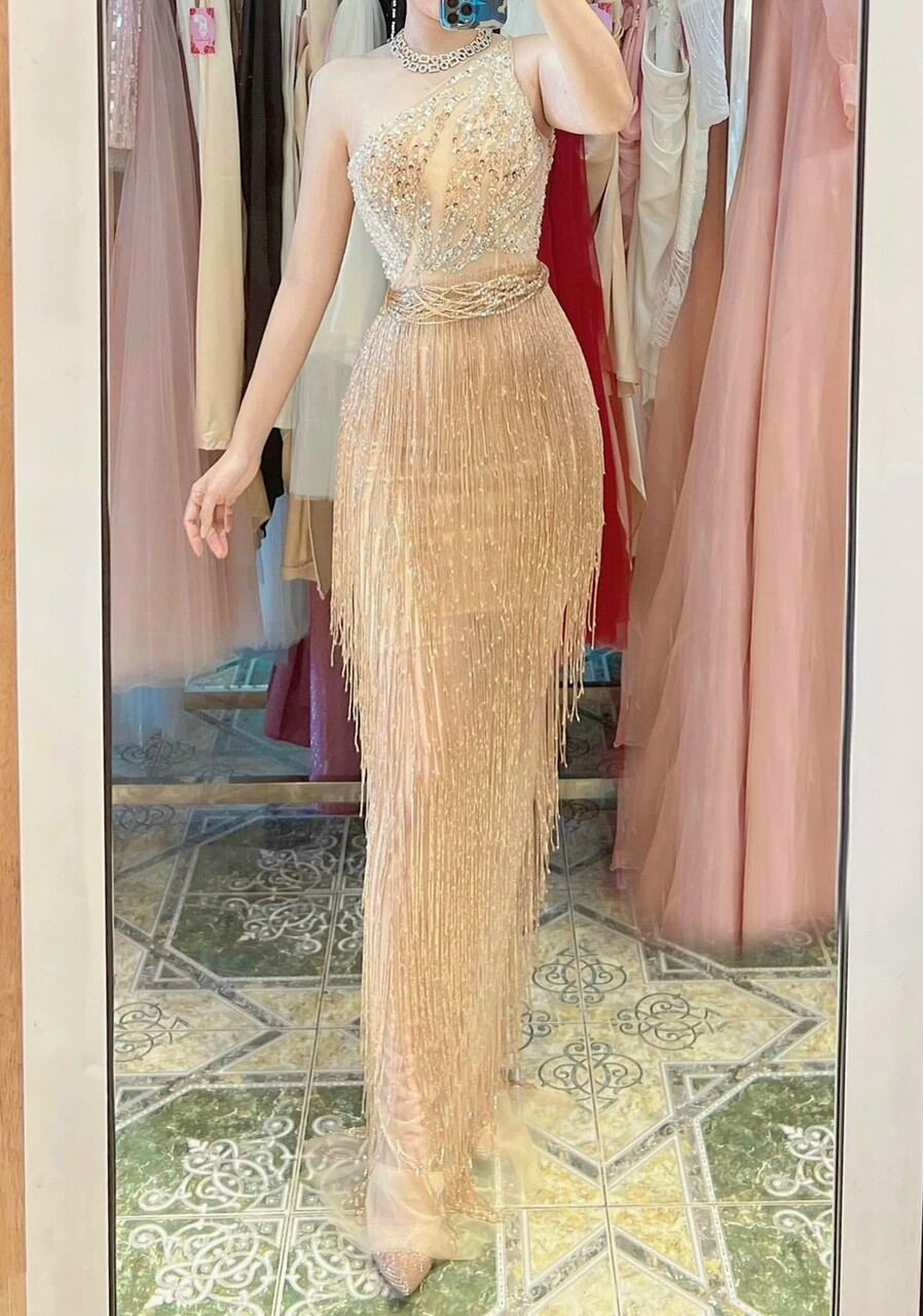ĐẦM MAXI 1 VAI PHỐI RUA KẾT