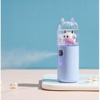 Máy phun sương mini cầm tay tạo ẩm nano hình bò sữa có đèn