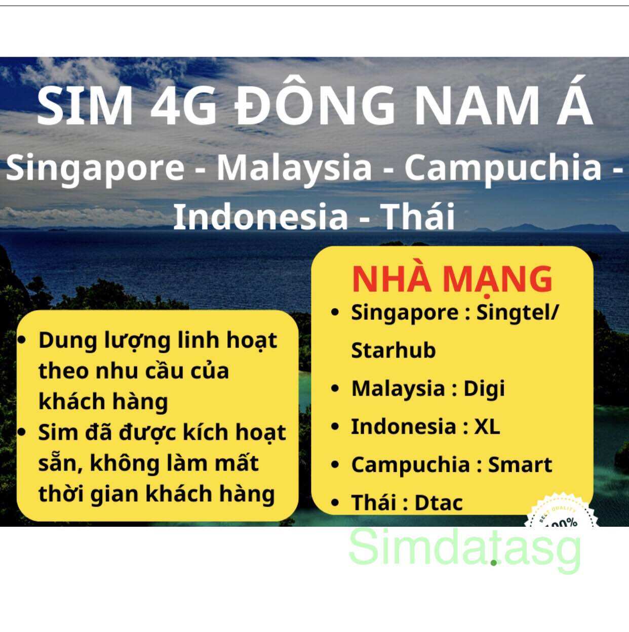 Thẻ truy cập internet sim du lịch malaysia - singapore - indonesia - campuchia - thái lan 5 ngày không giới hạn tốc độ