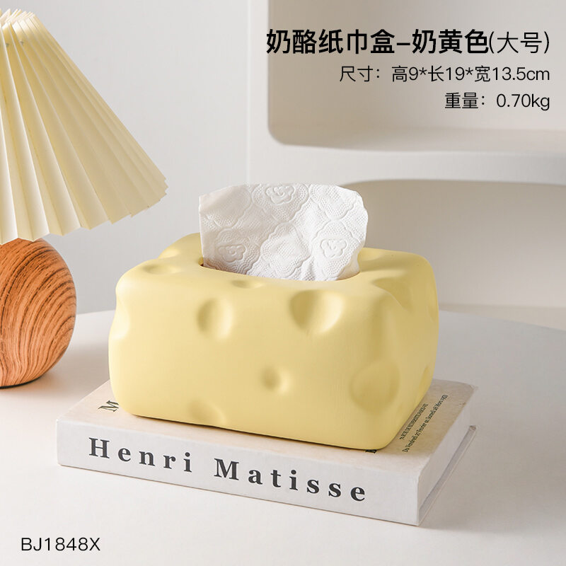 Phong cách châu âu bơ vải lanh cotton gốm hộp đựng khăn giấy phòng khách bàn ăn trang trí khăn giấy trang trí nhà