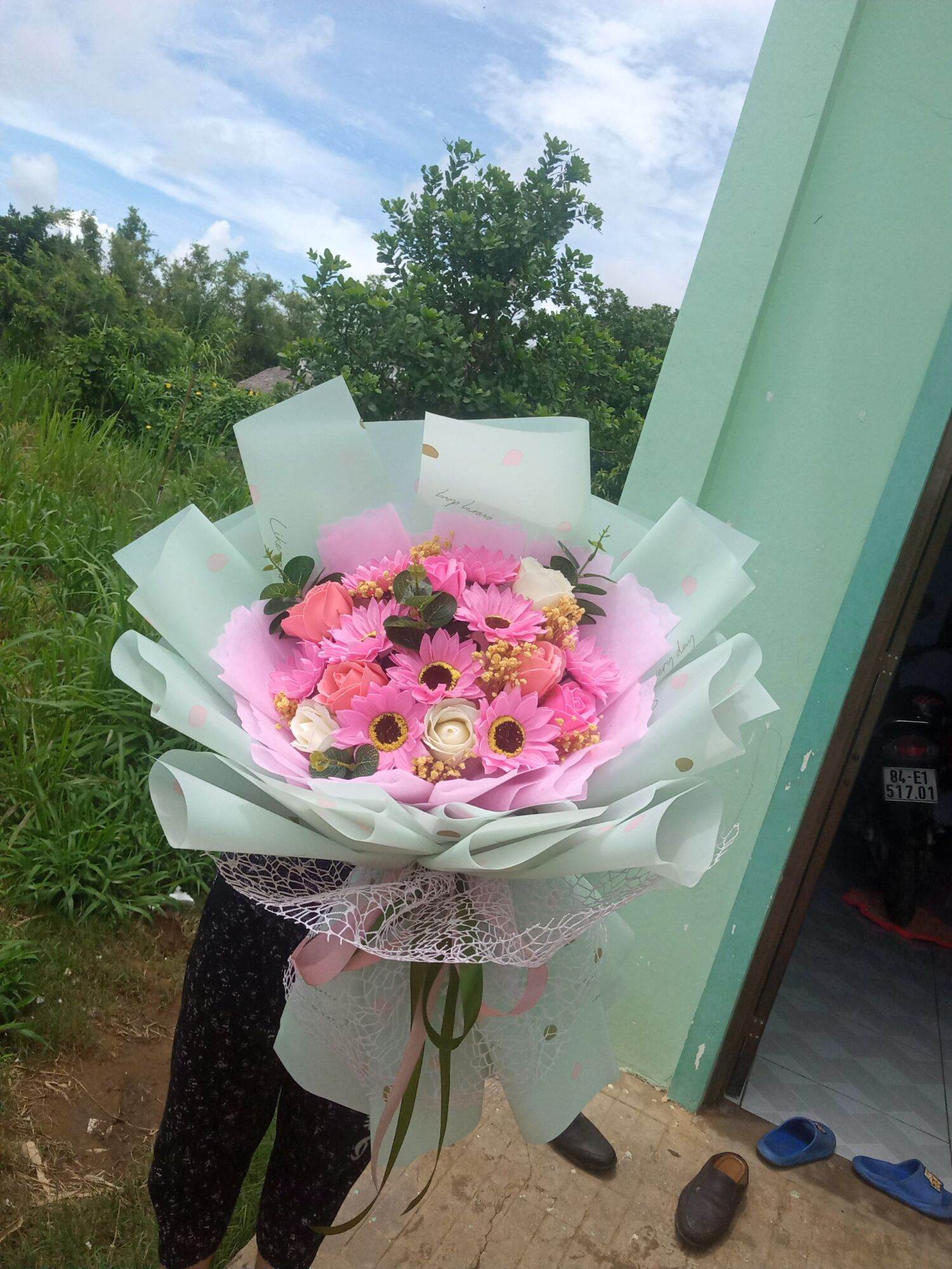 Bó hoa hướng dương sáp