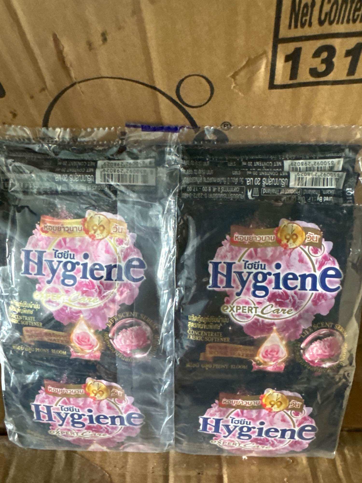 Nước xả vải Hygiene Thái Lan màu đen, 120 gói, có tiếng việt