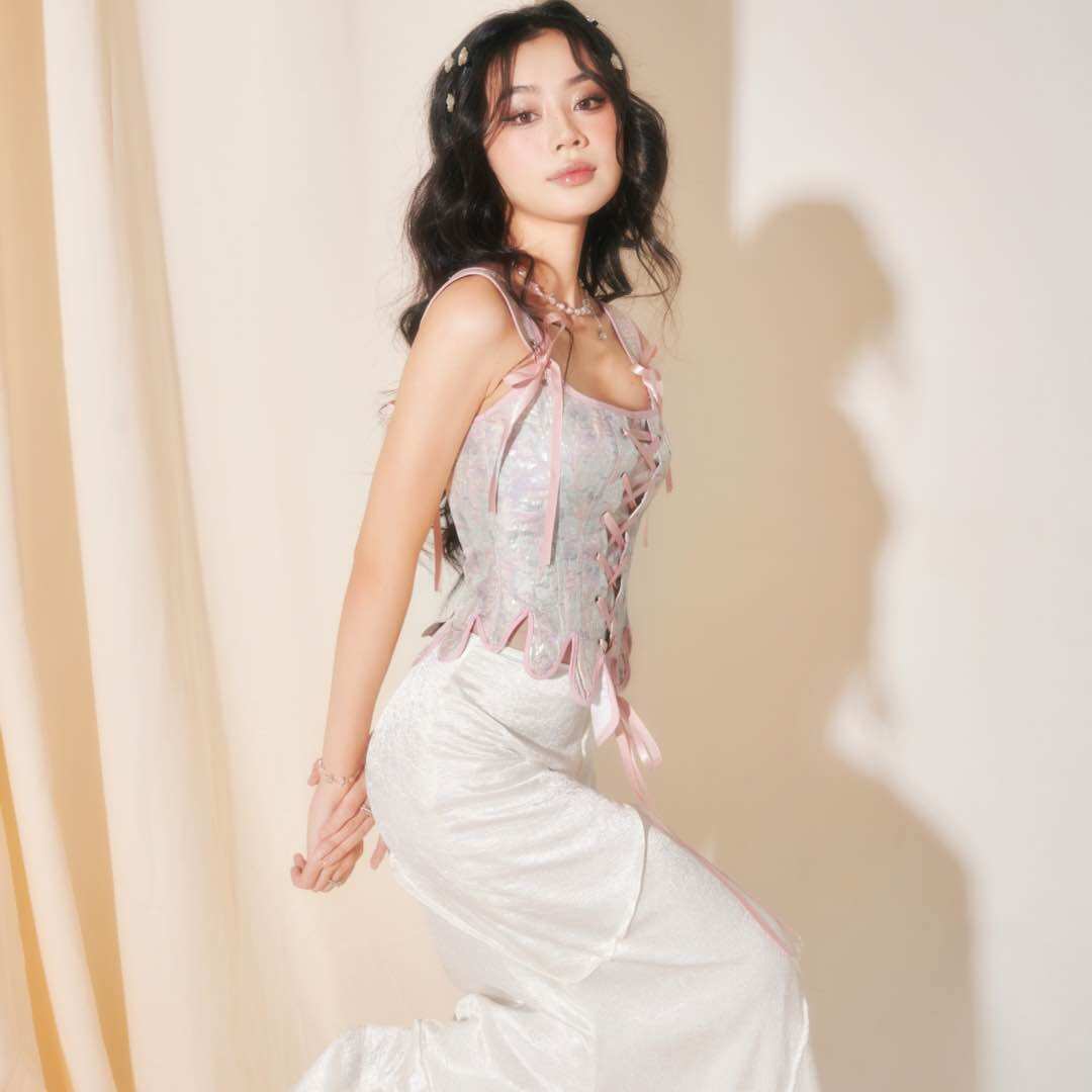 Chân váy lụa dáng dài gân nổi INTO.EIGHT thiết kế (Eve Skirt)