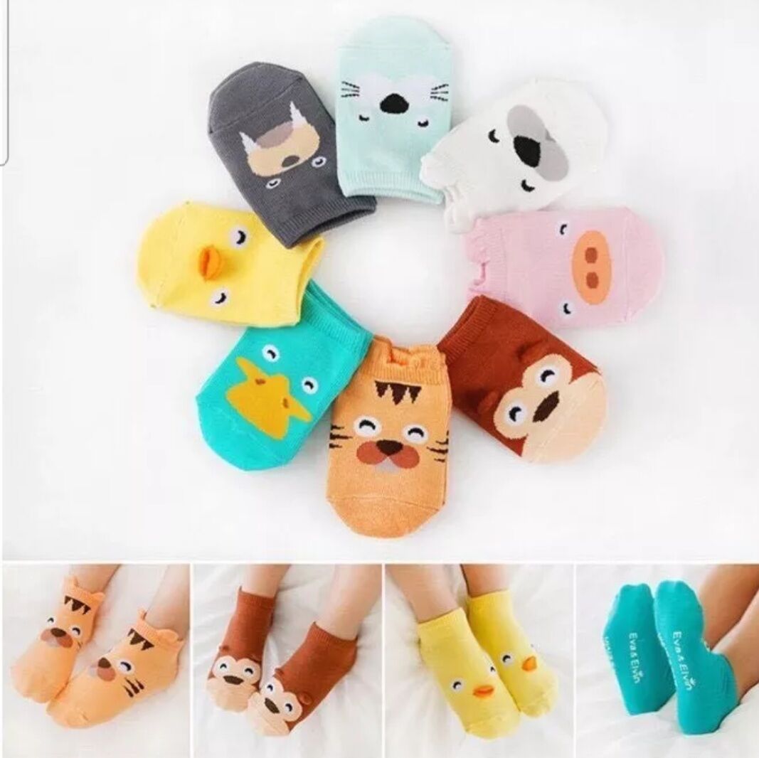 Tất cho bé sơ sinh hình thú 0-36 tháng chống trượt, Tất cho bé cổ ngắn đủ màu sắc đáng yêu