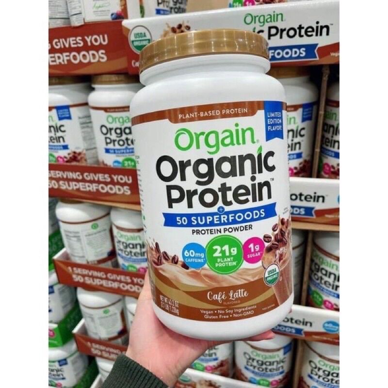 Bột Protein Hữu Cơ Orgain Organic Protein Powder & Superfoods Hương Cafe Latte