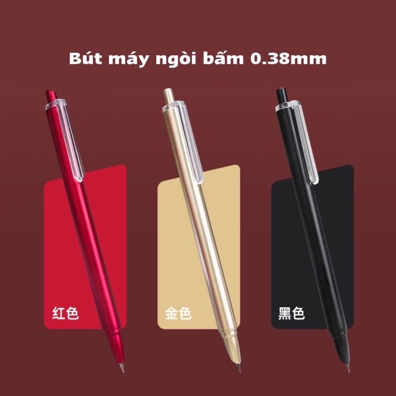 Bút máy bấm đầu ngòi 0.38mm ( tặng kèm 10 ống mực)
