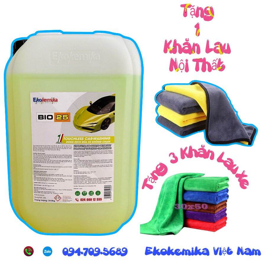 DUNG DỊCH RỬA XE KHÔNG CHẠM BIO 25 - 22L