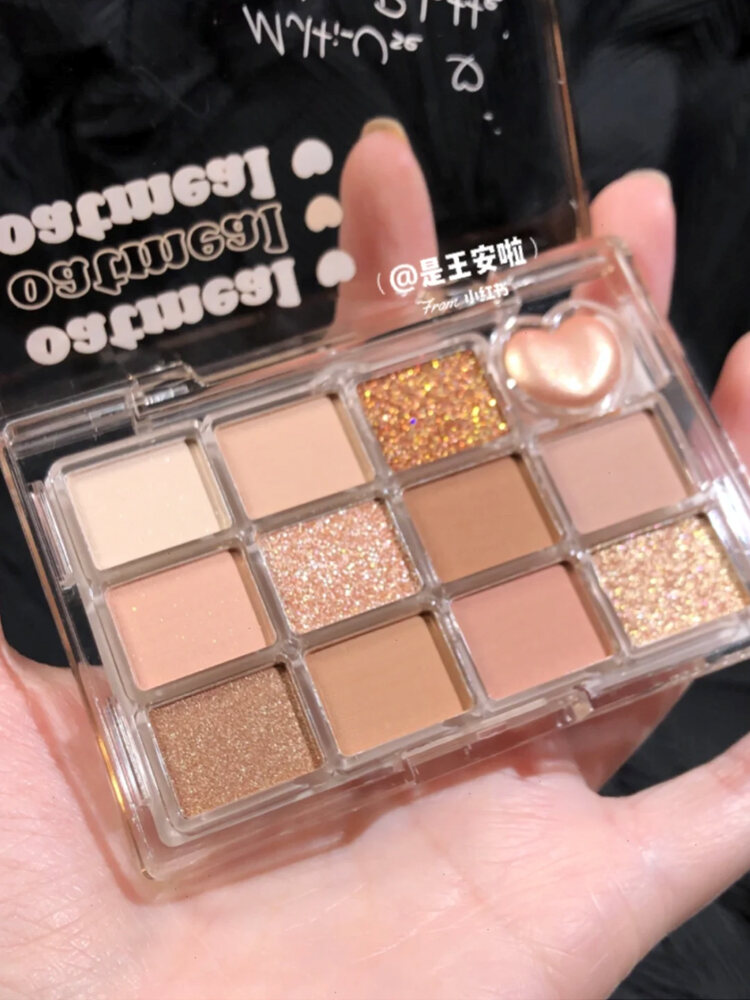 Phấn Mắt Jill Leen Matte Low Saturation Nine Color Milk Tea Eyeshadow Palette Mút 12 Màu Phấn Mắt Làm Đẹp Cho Mọi Loại Da