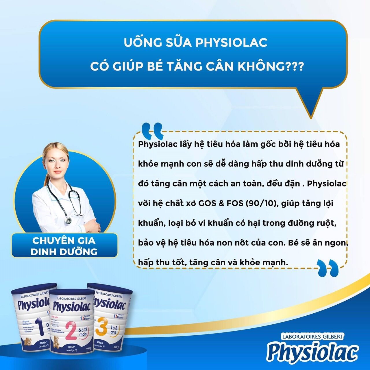 Sữa bột Physiolac số 2, Nhập khẩu nguyên lon từ Pháp