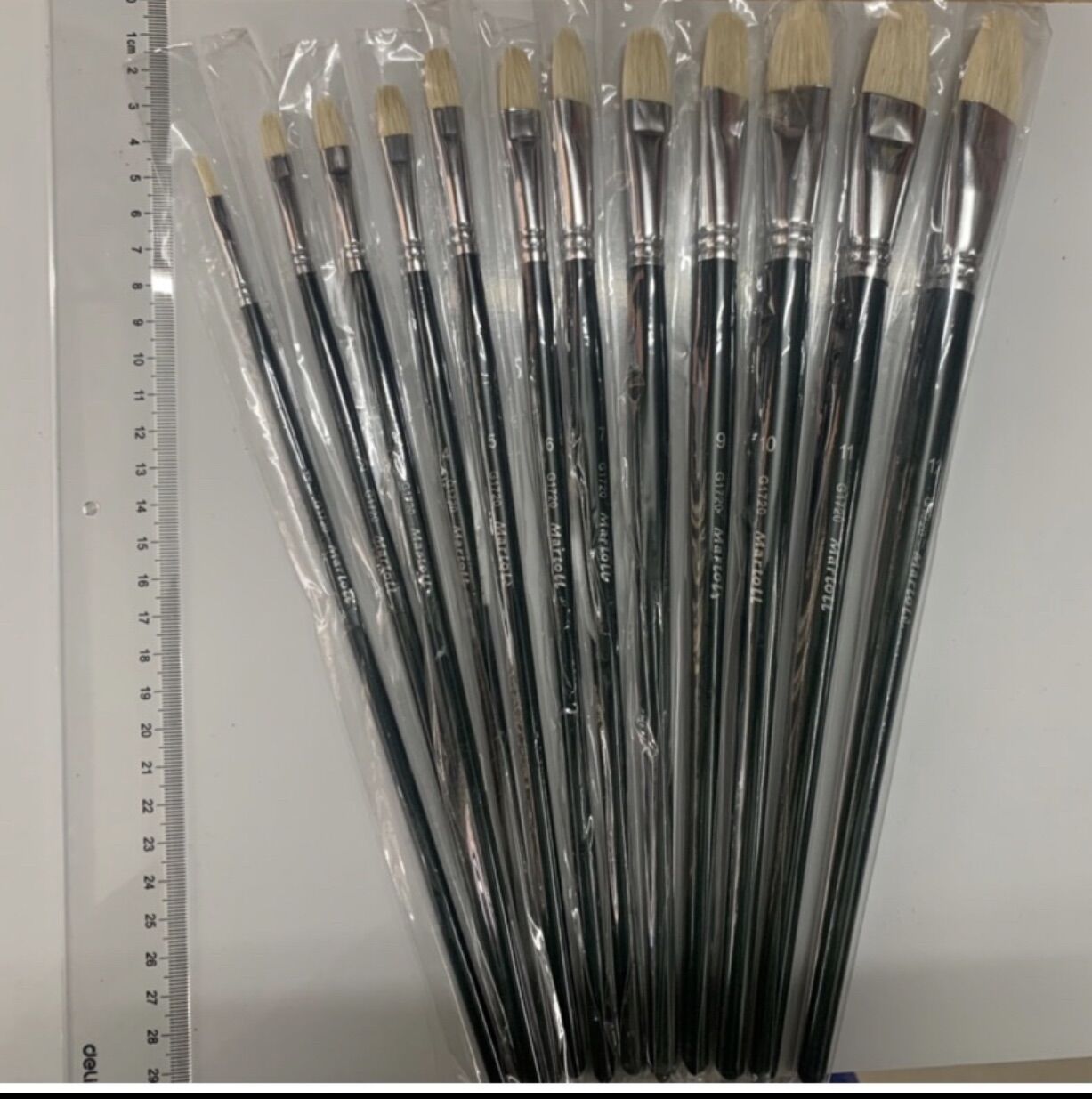 Bộ 12 Cọ Vẽ, Bút Vẽ Màu Nước, Cọ Vẽ Sơn Dầu Martoll