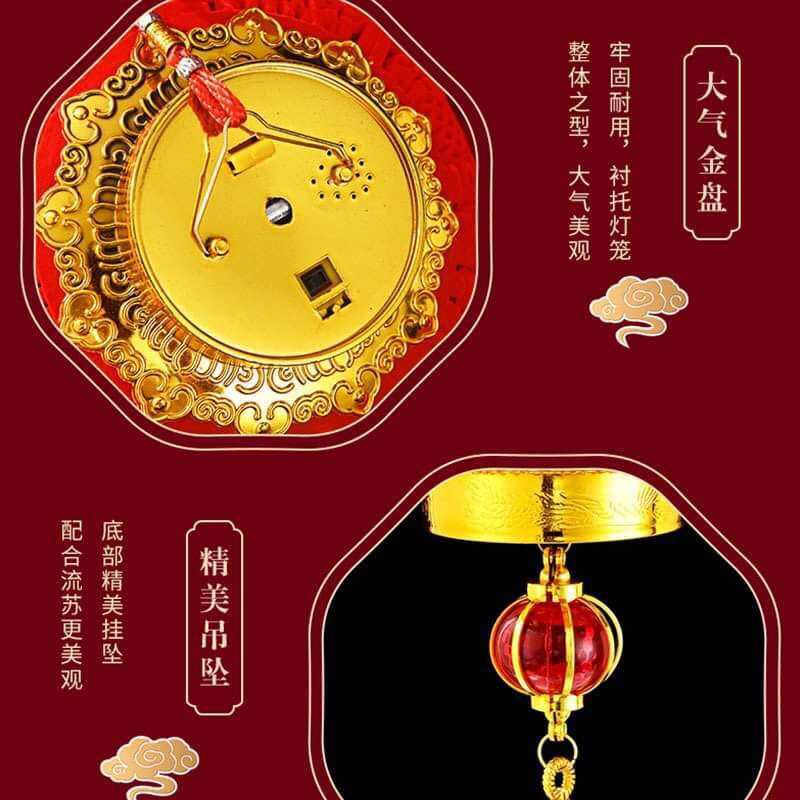 Lồng đèn đỏ tròn treo trang trí Tết có đèn DT