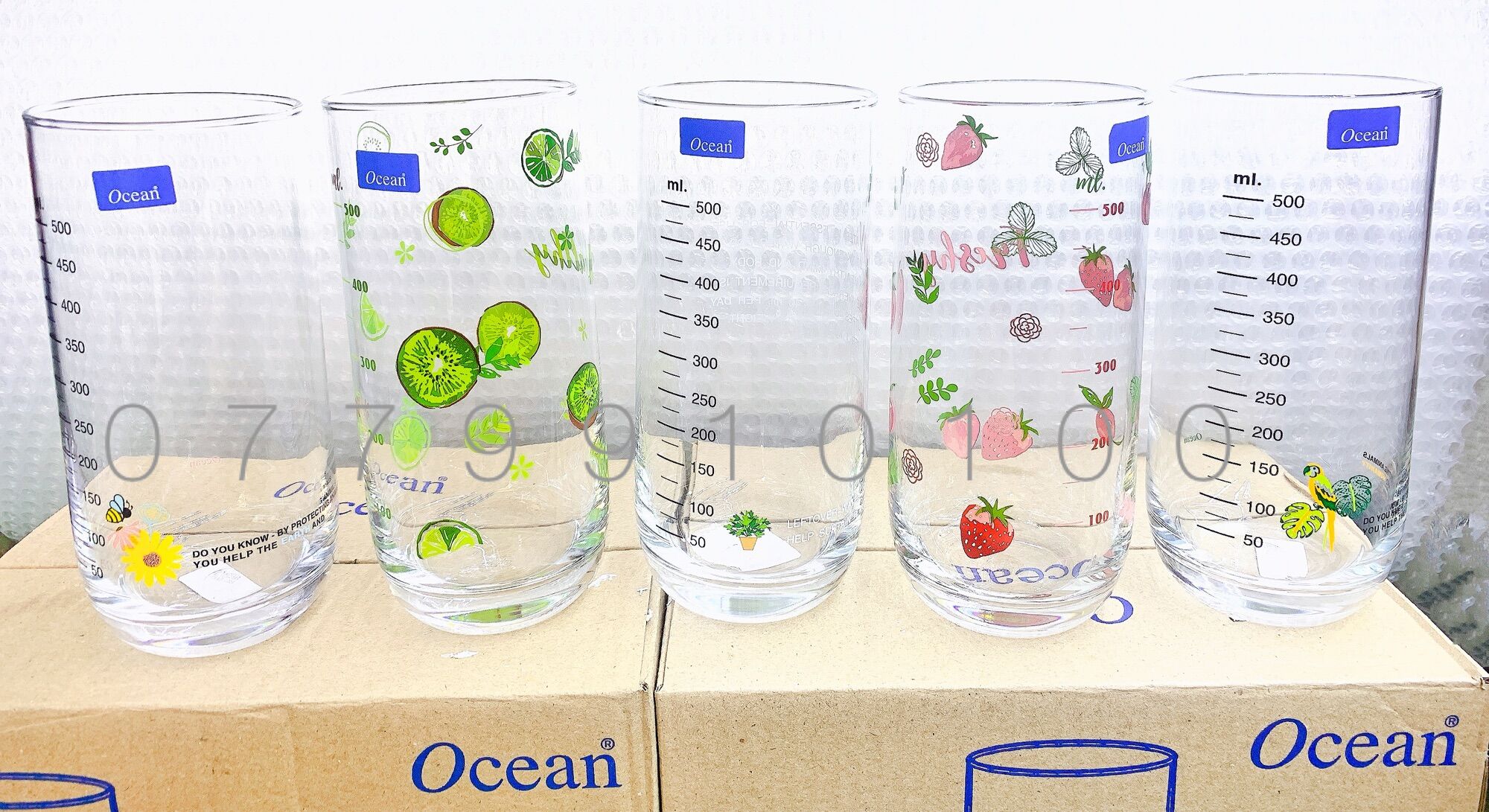 [HCM](ĐƯỢC CHỌN HOA VĂN) Ly thuỷ tinh chia vạch 625ml Ocean