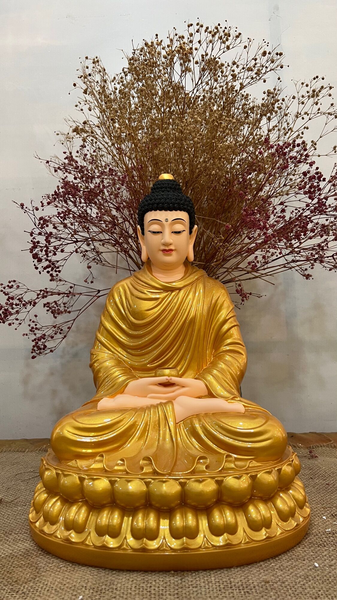 [HCM]Tượng Phật bổn sư thích ca mâu ni 40cm composite | Tượng Phật Hoa Tiên