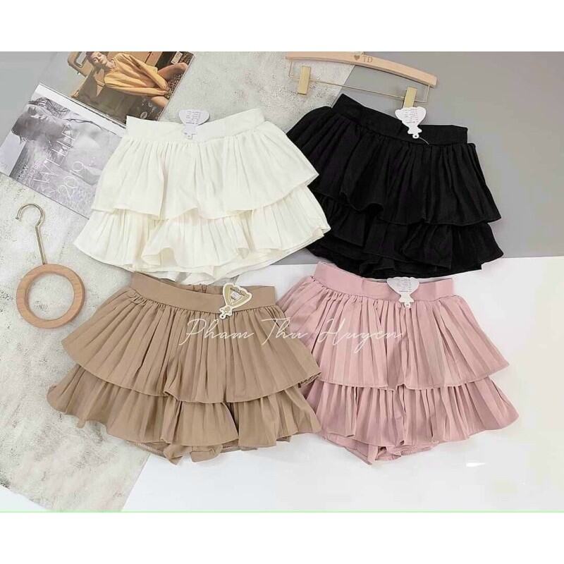 Chân Váy Xếp Li Xòe Ulzzang 2 Tầng Cực Xinh  V5 / Chân Váy 2 Tầng Xếp Li Có Quần Trong