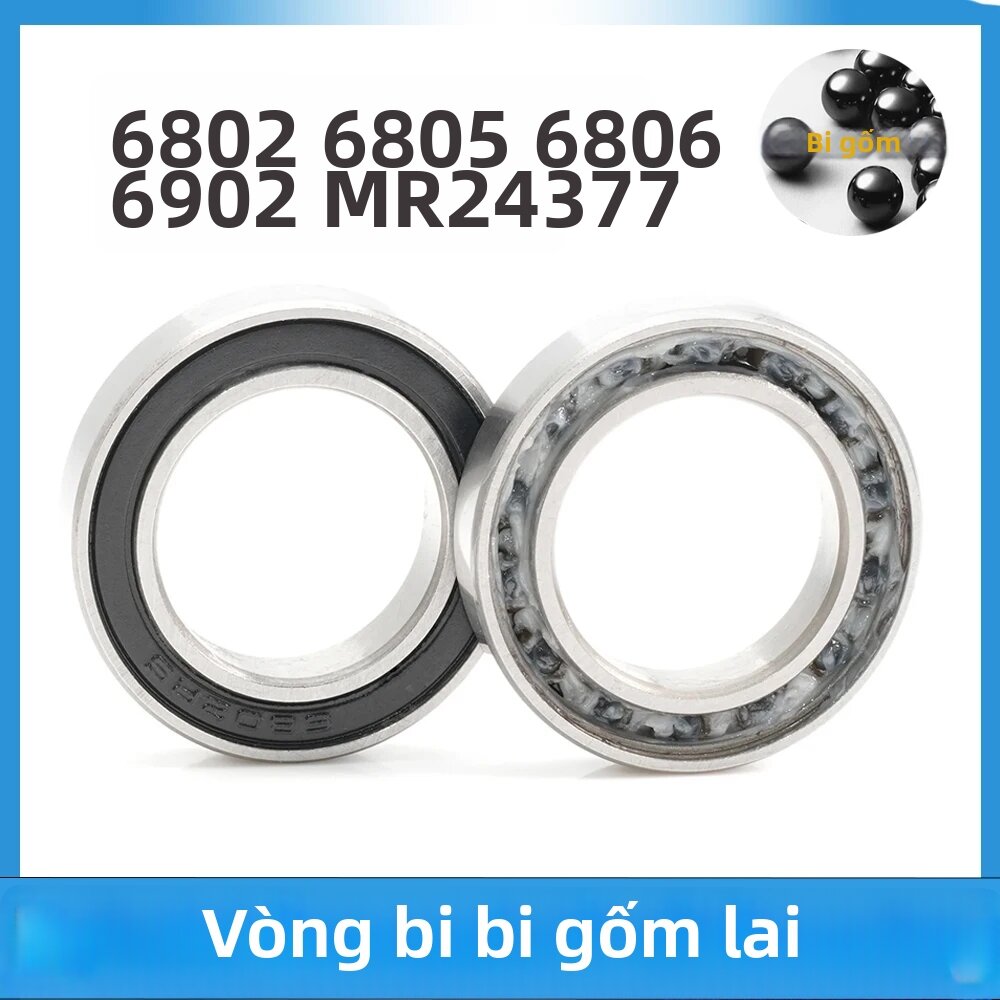 2 Chiếc Vòng Bi Gốm Lai Mỏng 6802 6805 6806 6902 2RS MR24377 Dành Cho Xe Đạp 15mm 24mm 25mm 30mm Đường Kính