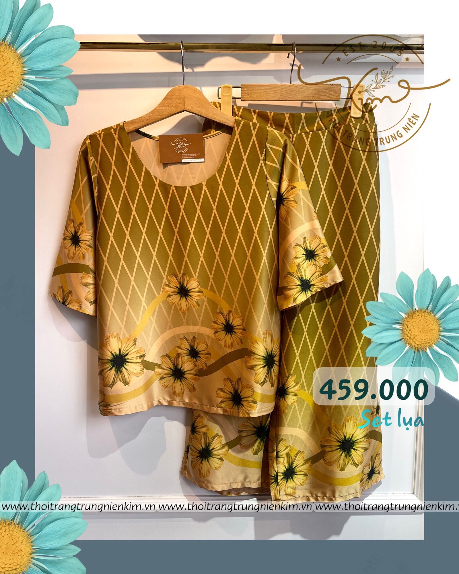 Set lụa hoạ tiết sang trọng