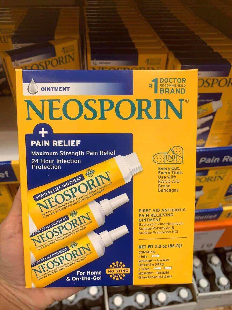 Kem mỡ Neosporin Mỹ- hộp 3 tuýp