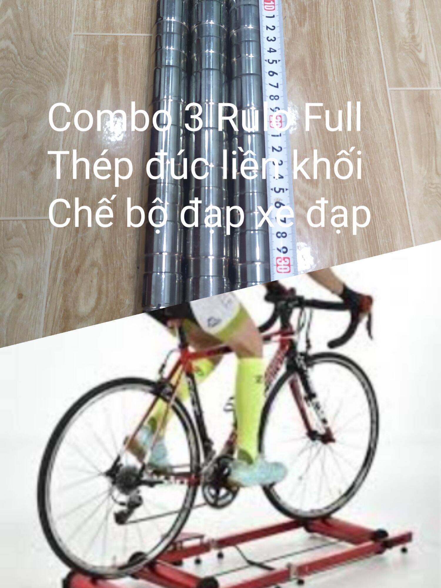Combo 3 Rulo Full Thép liền khối phi 30 dài 325mm chế bộ đạp xe tại nhà
