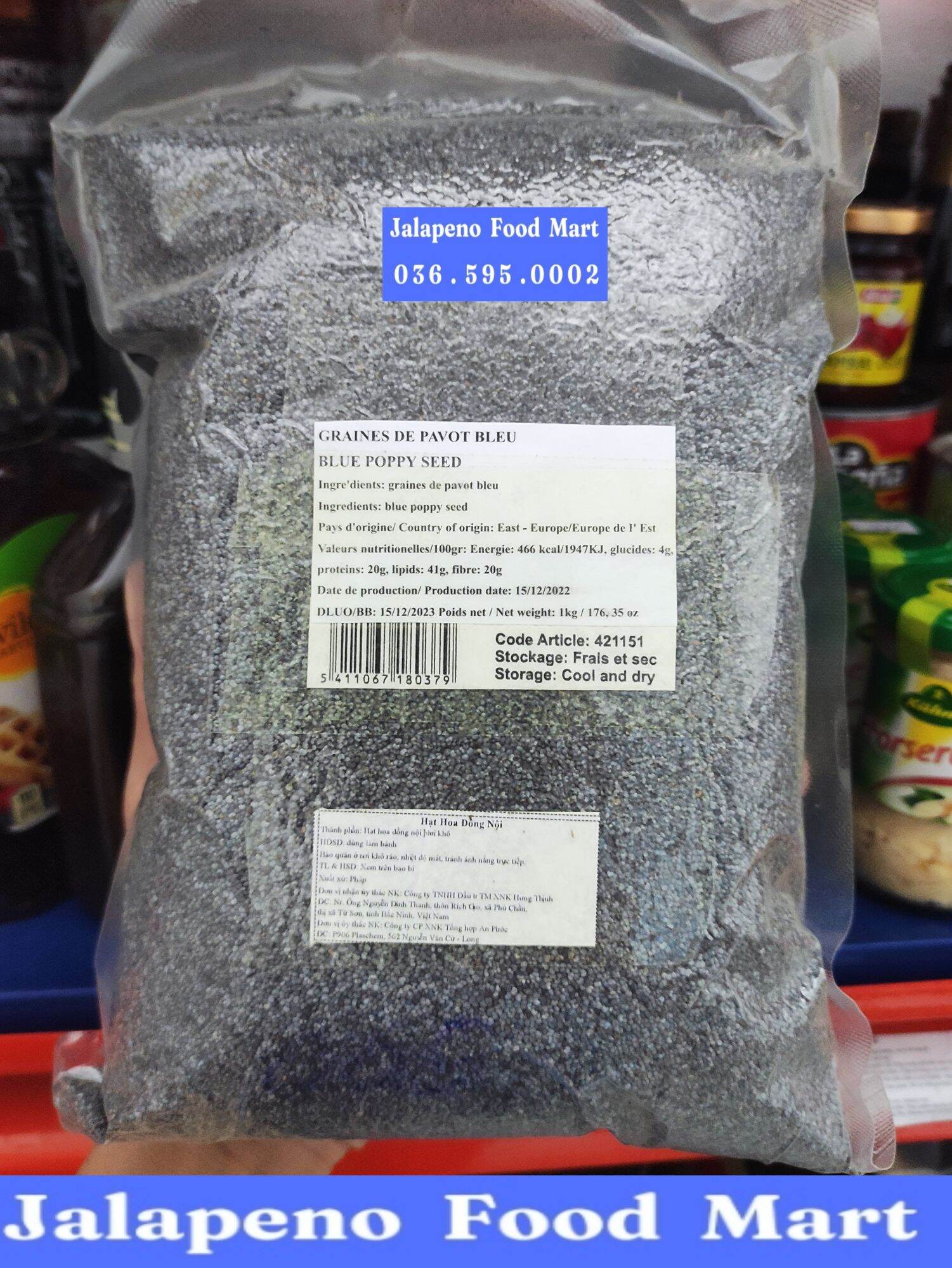 Poppy seed organic hạt hoa đồng nội hữu cơ 1kg