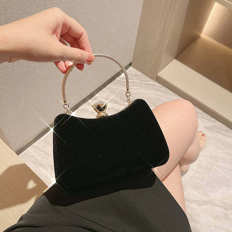 Túi Cầm Tay Mẫu Mới Thu Đông Túi Nhỏ Tiệc Tối Pha Lê Túi Xách Tay Màu Đen Túi Phối Lễ Phục Túi Nữ Cổ Điển