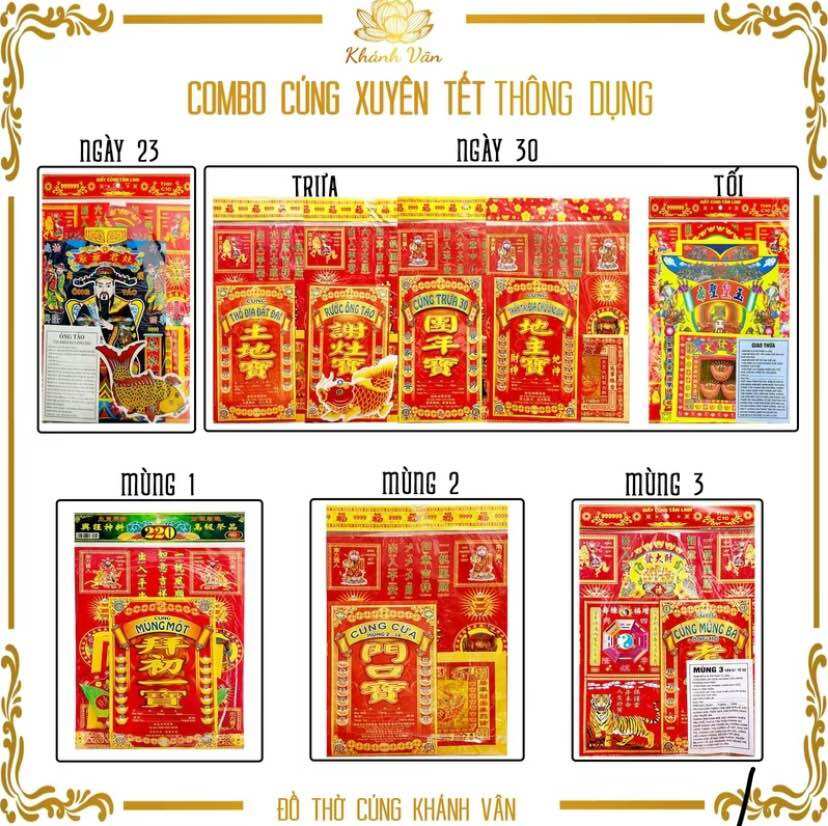 Trọn Bộ Giấy Cúng Xuyên Tết Thông Dụng