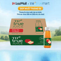 Thùng 24 chai nước trái cây TH true JUICE táo tự nhiên 350 ml (350 ml x 24)