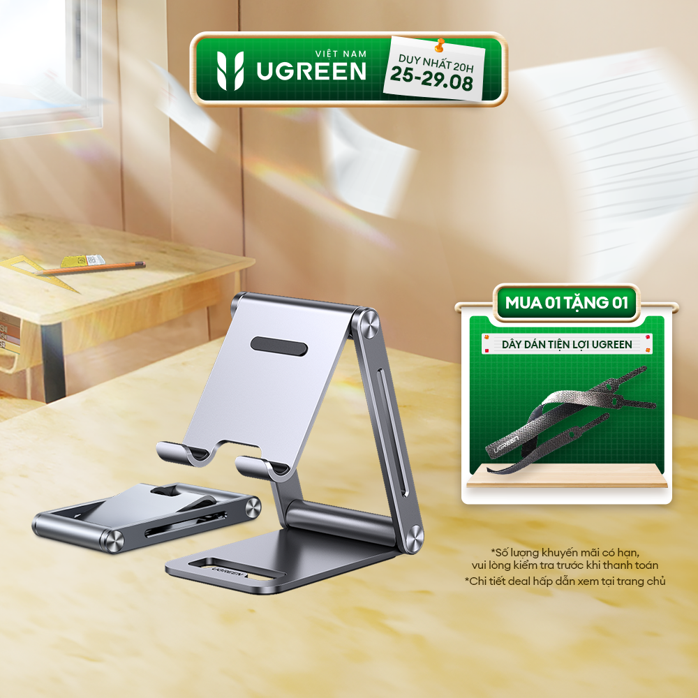 Giá đỡ điện thoại UGREEN LP263 Tương thích điện thoại 4.7 - 7.2 inch | Khung kim loại | Đế silicon chống trượt | 80708 40393 50324