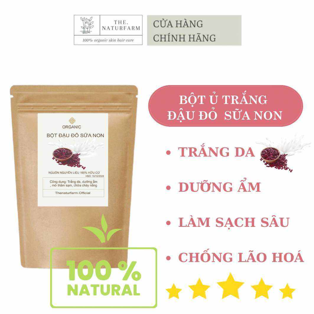 Bột ủ trắng đậu đỏ sữa non Naturfarm 500GR [ Bột đậu đỏ mix sữa non 500GR ]