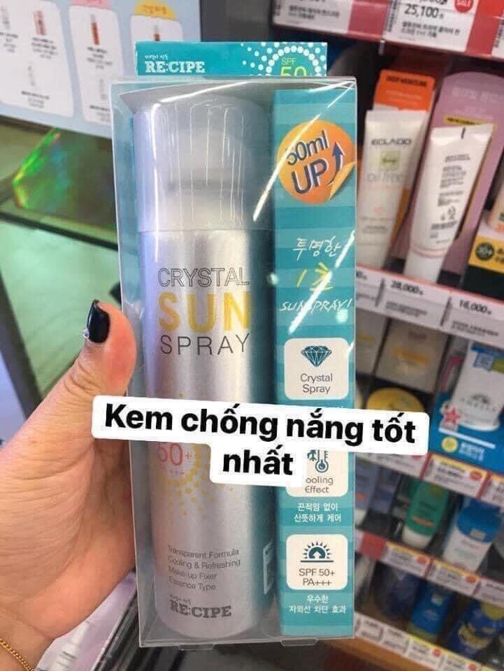 Xịt chống nắng crystal sun spray spf 50+ pa+++