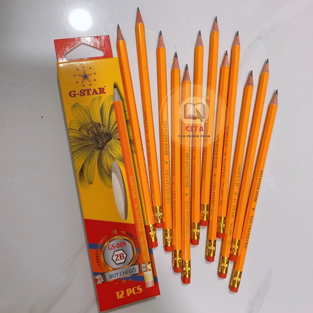 Hộp 12 cây bút chì 2B Gs-009