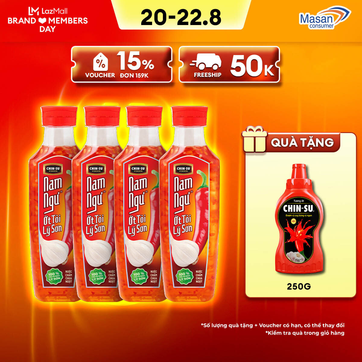 Nước mắm nam ngư ớt tỏi lý sơn - combo 4 chai x 300ml