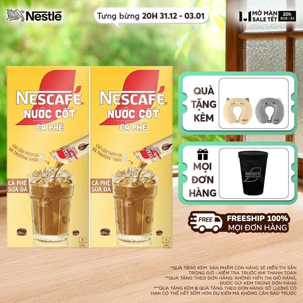   ƯU ĐÃI THÁNG 1  Combo 2 hộp Nước Cốt Cà Phê NESCAFÉ Cà phê Sữa Đá 