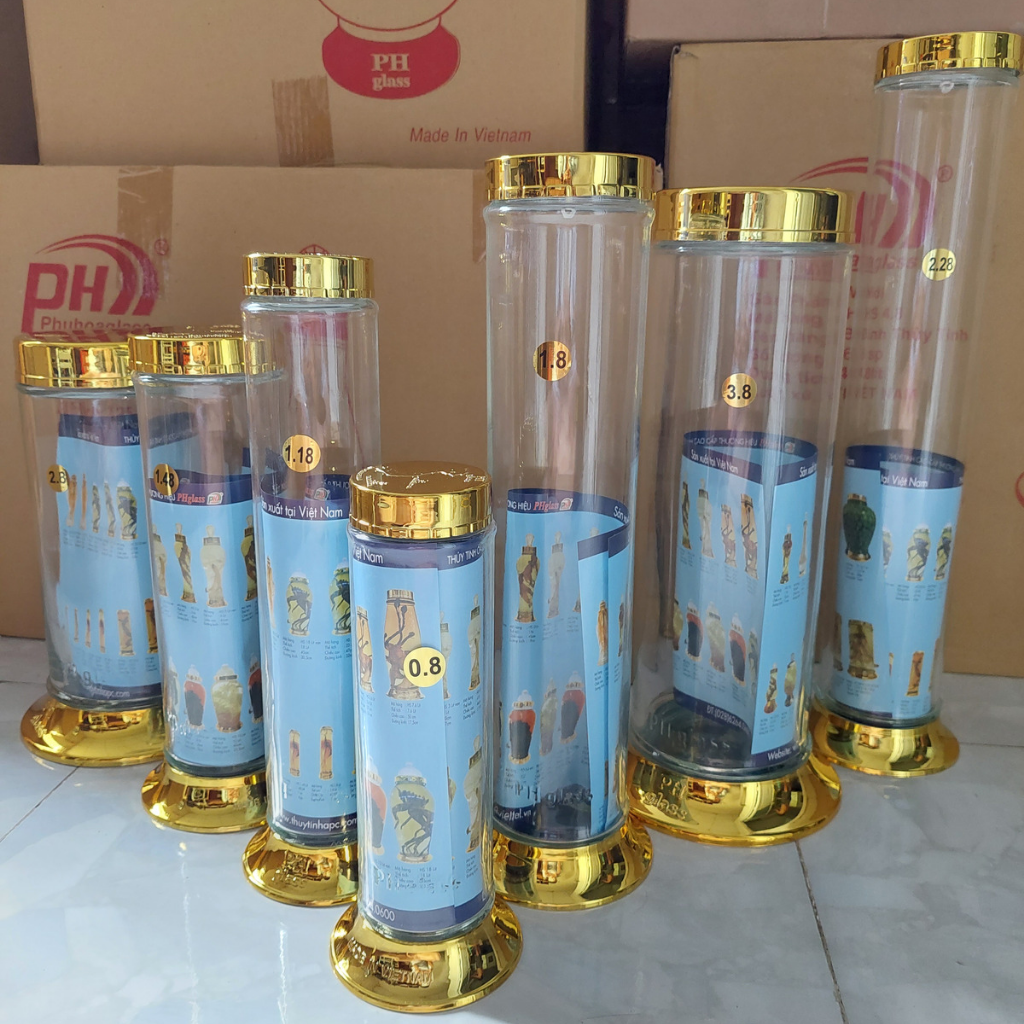 bình ngâm rượυ sâm thủy tinh PHÚ HÒA 1,18 lít