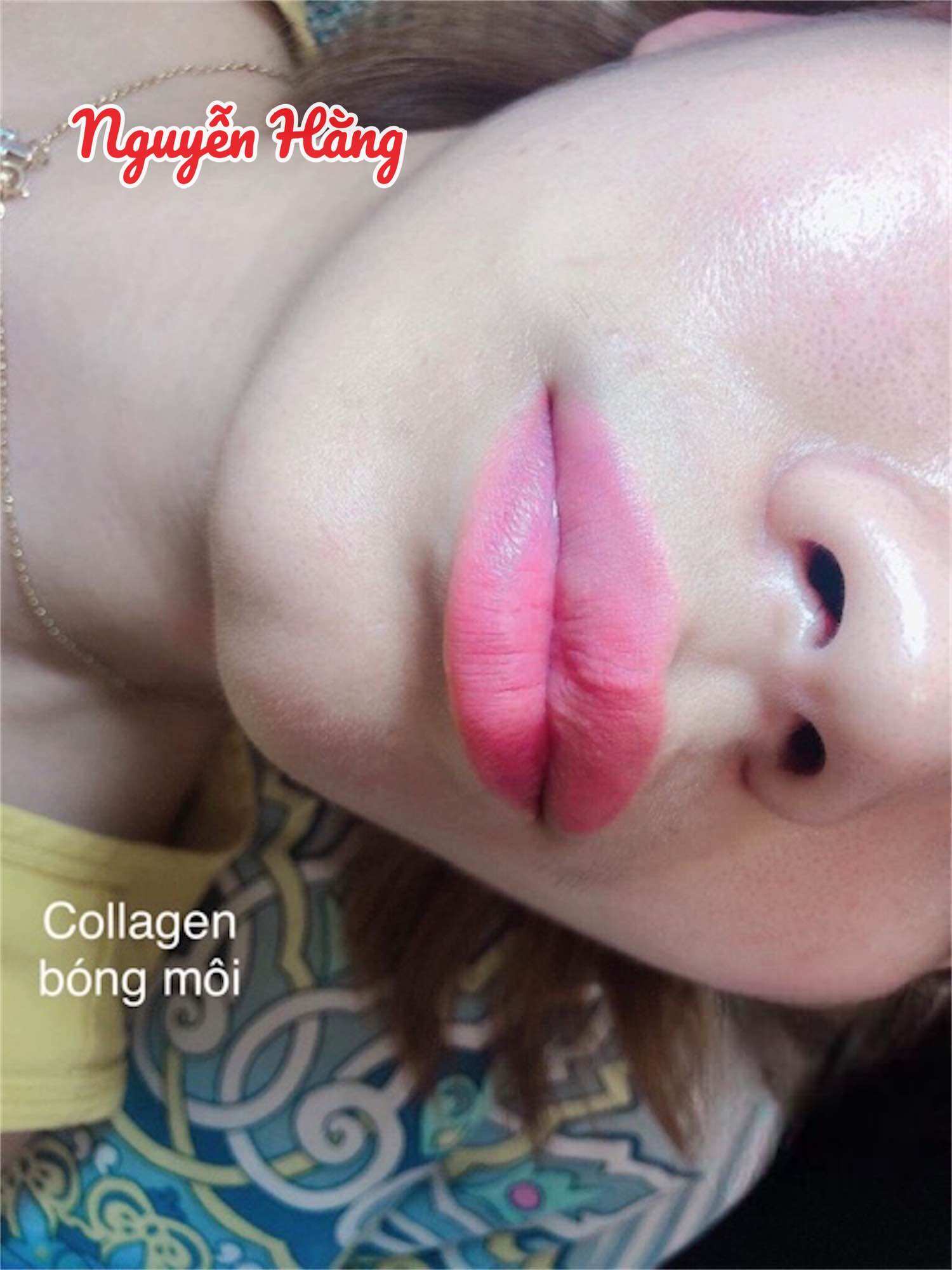 Nước pha mực phun xăm, Collagen bóng môi