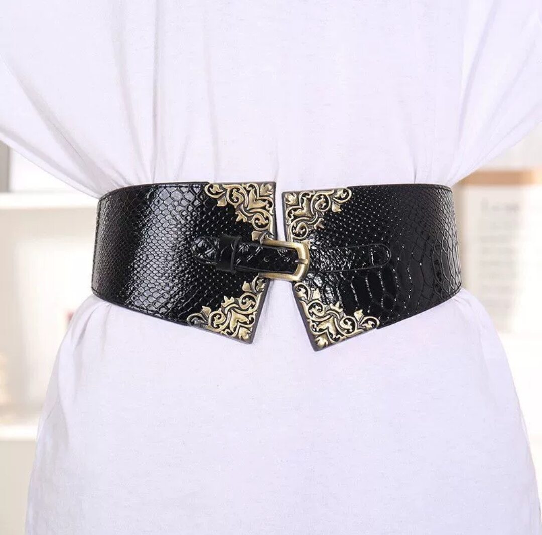 Dây nịt Thắt lưng nữ phối đầm váy crocodile belts 10cm