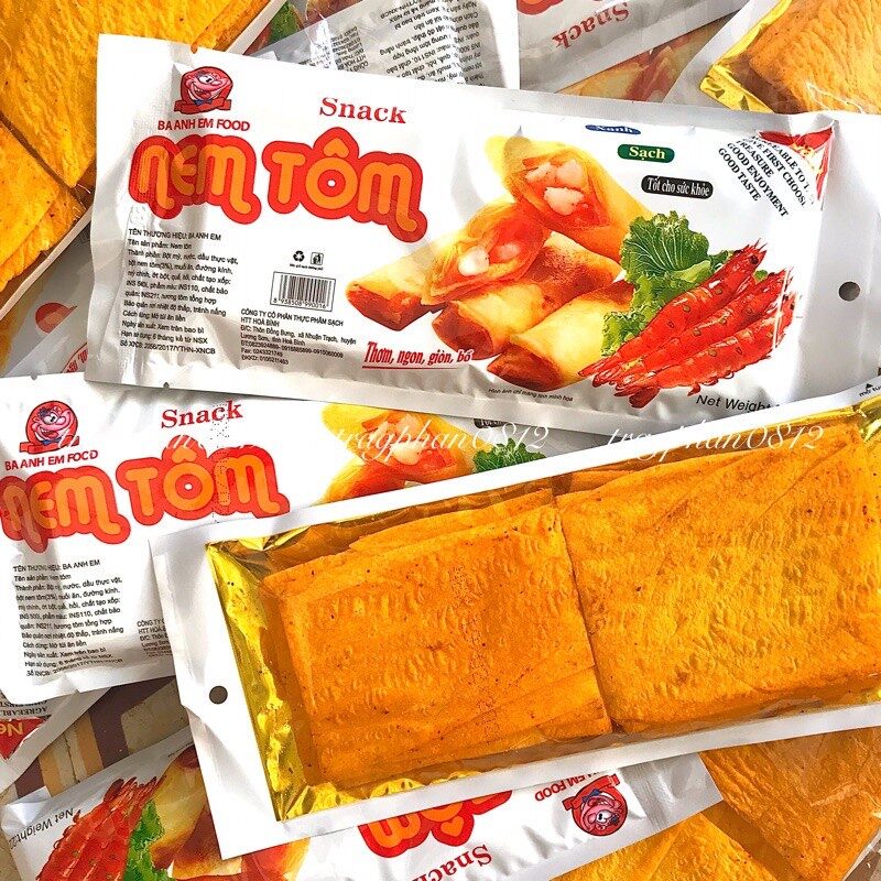 10 gói snack nem tôm tuổi thơ siêu ngon