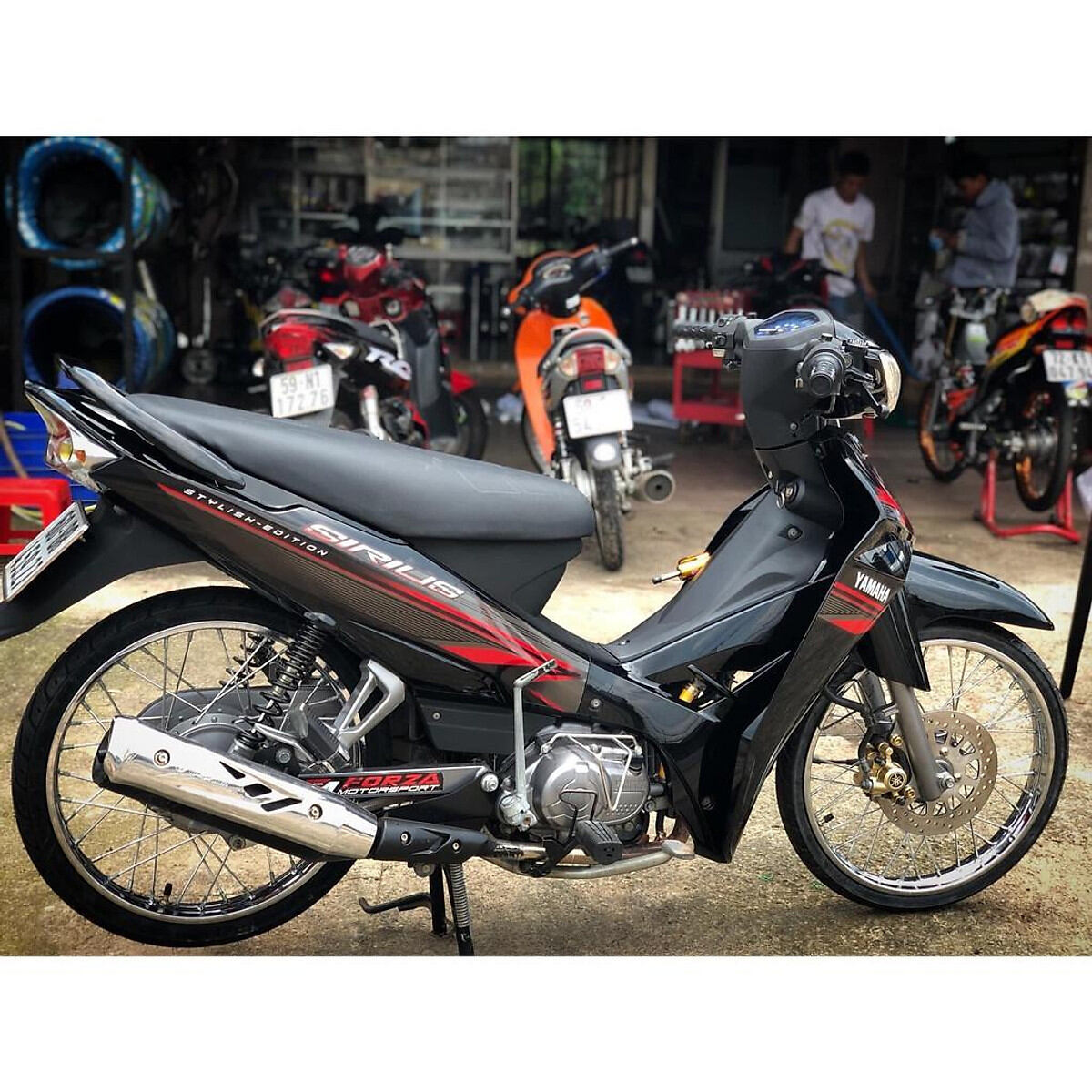 Bộ tem đỏ đen sirius 110 và 50cc bảo hành 6 tháng