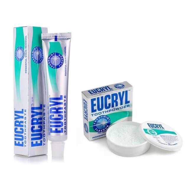 Kem và bột đánh tẩy trắng răng Eucryl Anh