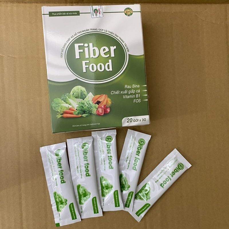 Chất xơ hòa tan FIBER FOOD chiết xuất rau củ tự nhiên bổ sung chất xơ giảm táo bón ở trẻ em và người lớn - Hộp 20 gói