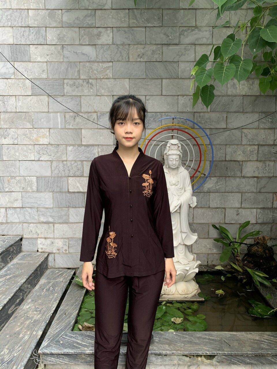 Đồ Bộ thun balai nữ đi chùa Trung niên size 40-90kg